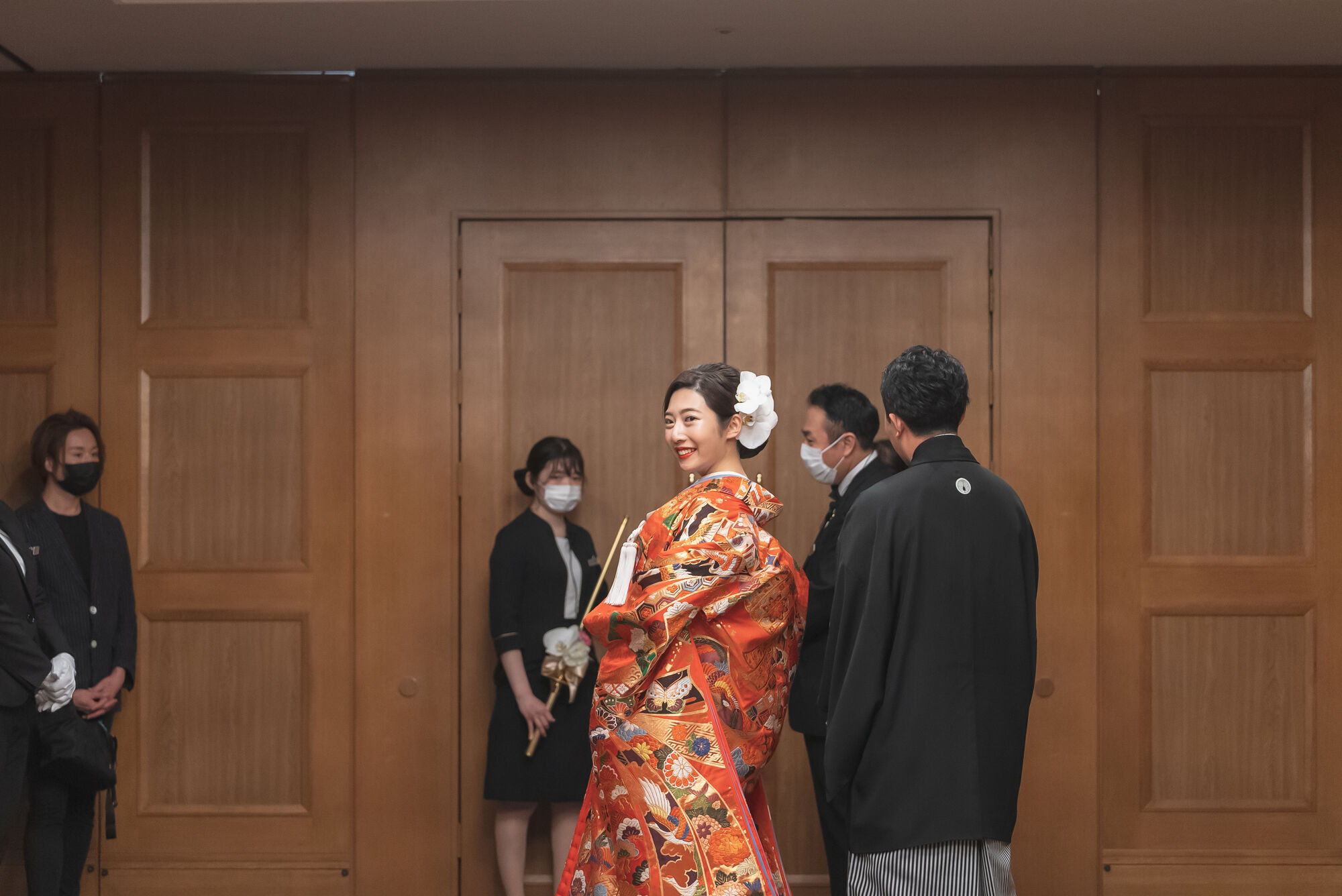 名古屋観光ホテルにて挙式の新郎新婦様、紋服、色打掛レンタル