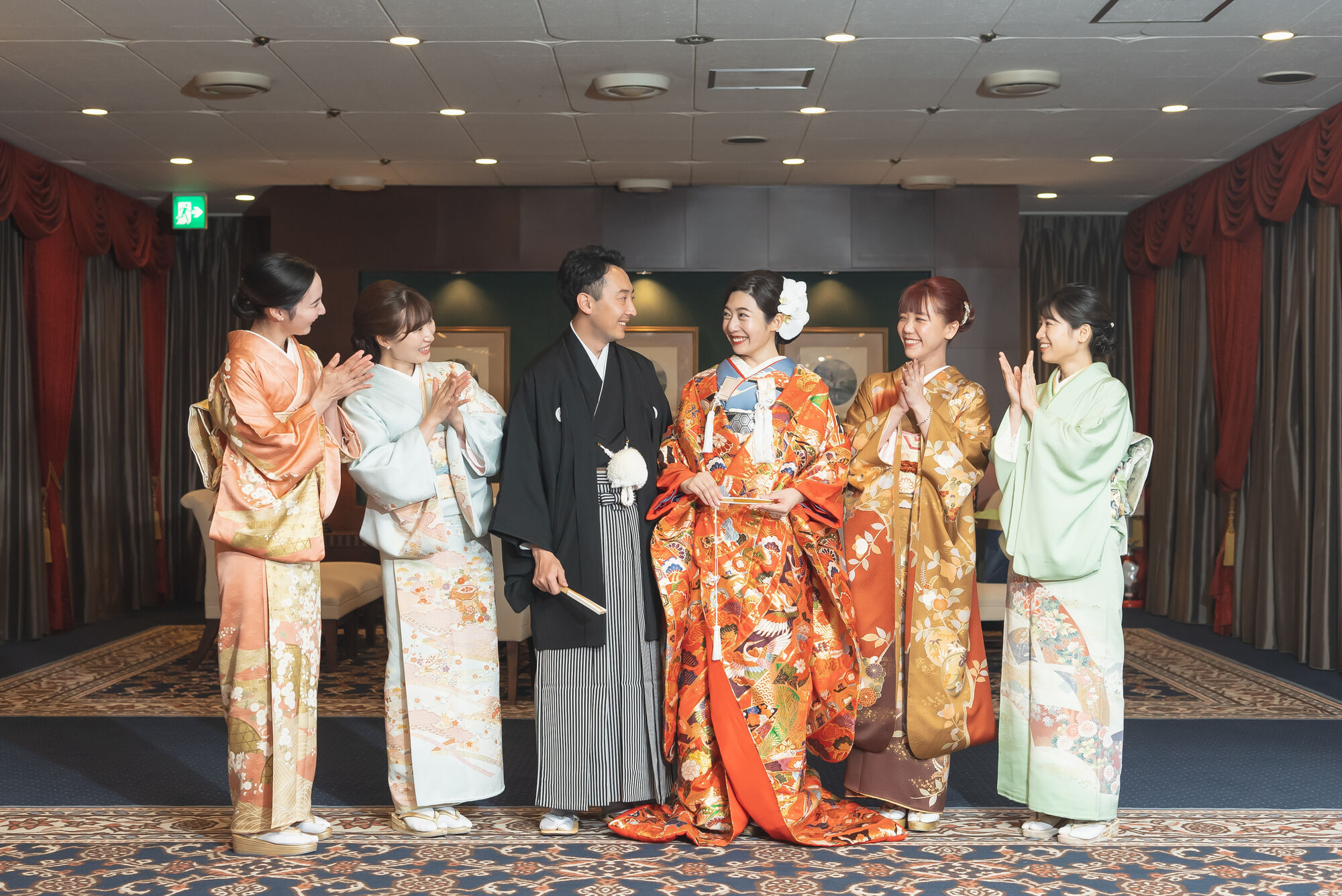名古屋観光ホテルにて挙式の新郎新婦様　紋服、色打掛、引き振袖レンタル