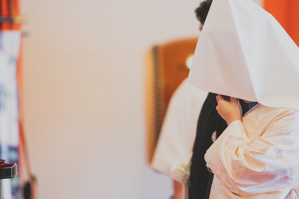 熊野那智大社挙式の新郎新婦様、紋服、白無垢、色打掛レンタル