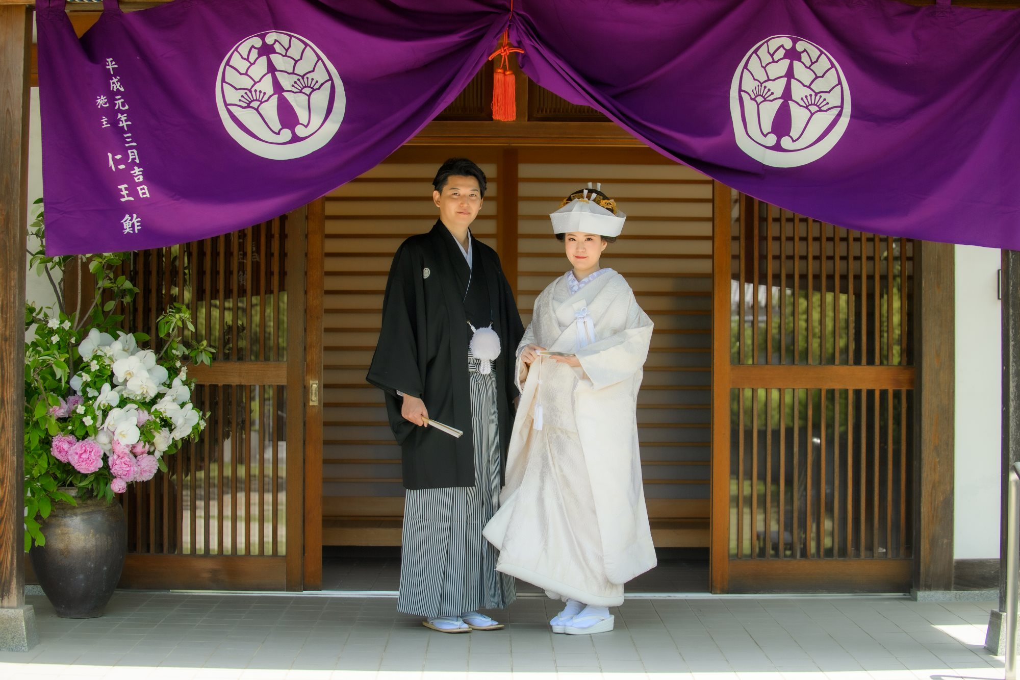 尋盛寺にて仏前挙式に紋服、白無垢、色打掛レンタル