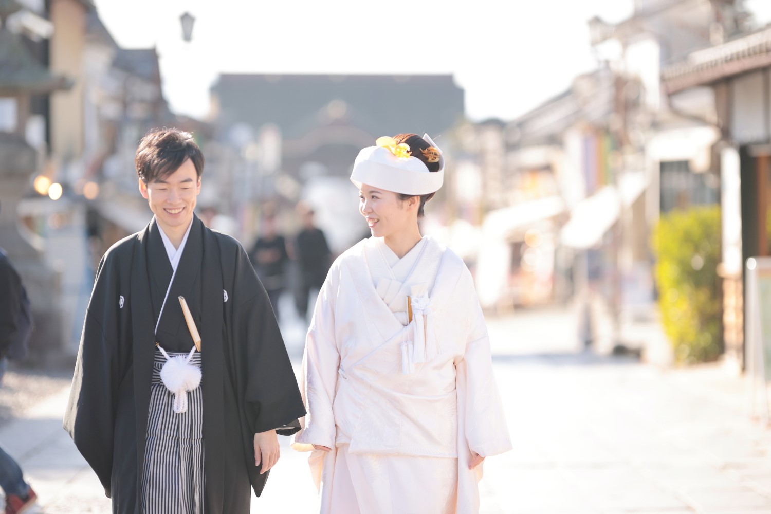 善光寺挙式、The Fujiya Gohonjin披露宴の新郎新婦様に白無垢、色打掛レンタル
