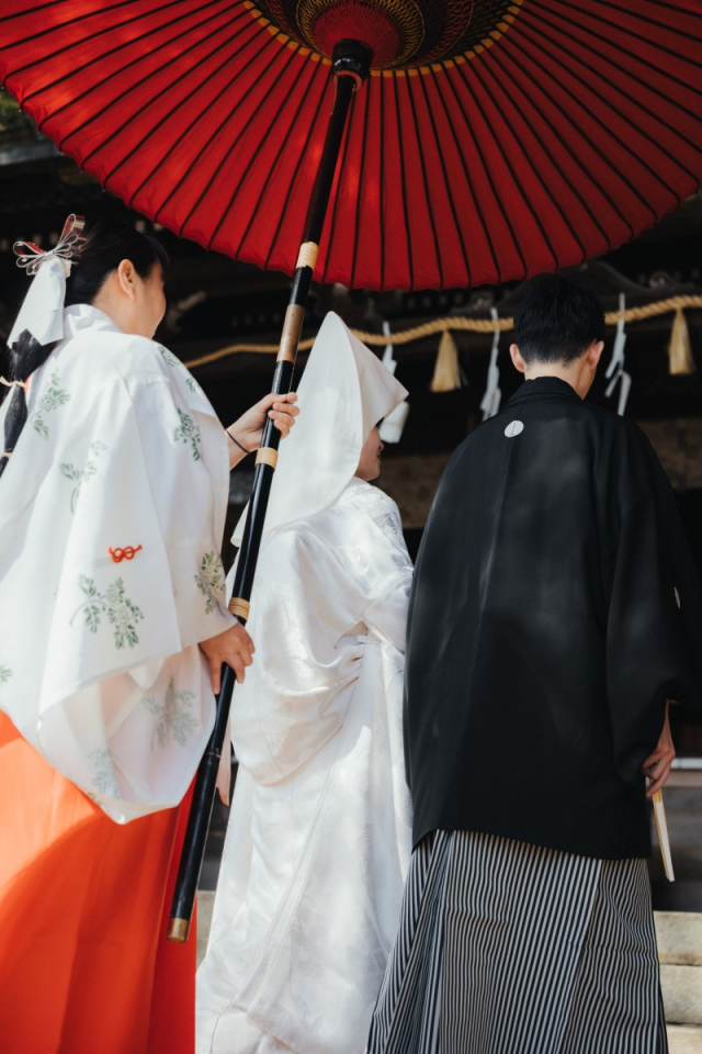 中目黒八幡神社にて紋服、白無垢レンタル