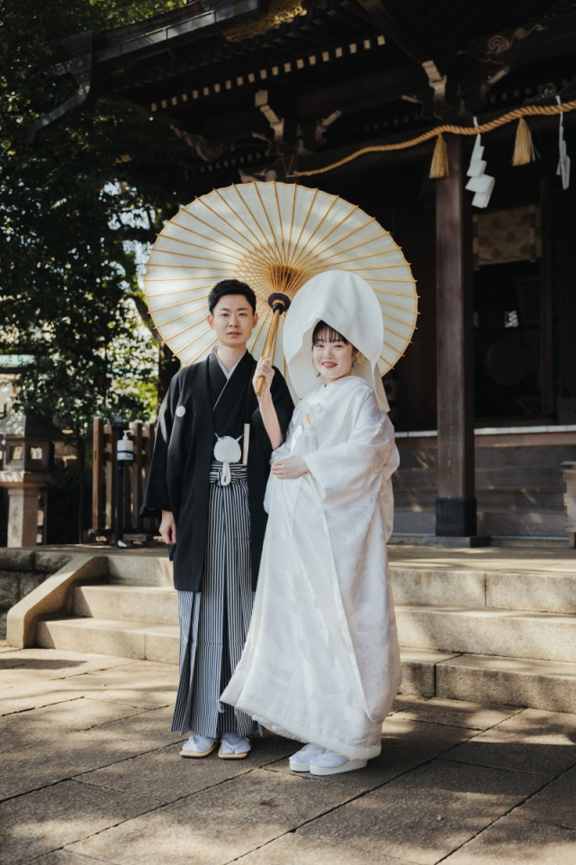 中目黒八幡神社にて紋服、白無垢レンタル